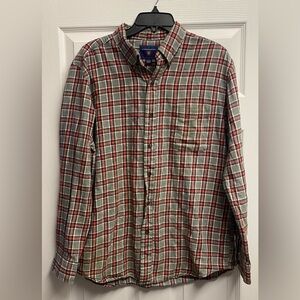 💕2 For $10 Saddlebred Men’s 100% Cotton Plaid Flannel Button Up Shirt Size Large